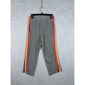 LNA Women‎ Sweatpants Size S Gray Made USA Side Rainbow Stripe